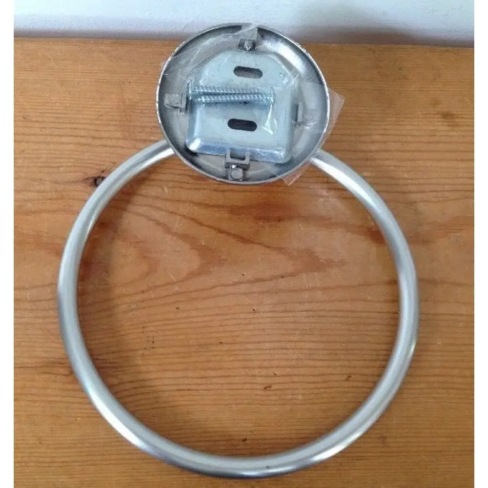 Brushed Chrome Satin Nickel Wall Mount Ready Bathroom Hand Towel Hook Loop